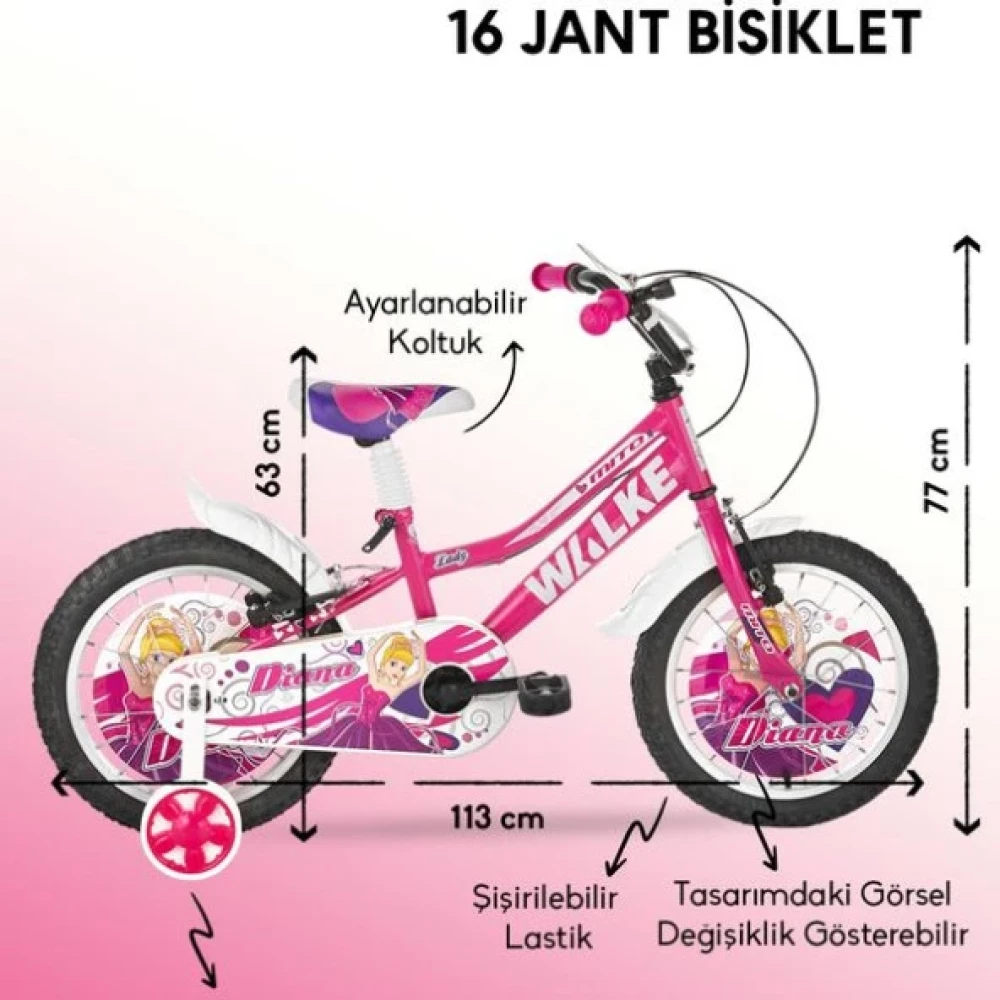 Walke Mito 16 Jant Cocuk Bisikleti Pembe Çocuk Bisikletleri Fiyatı