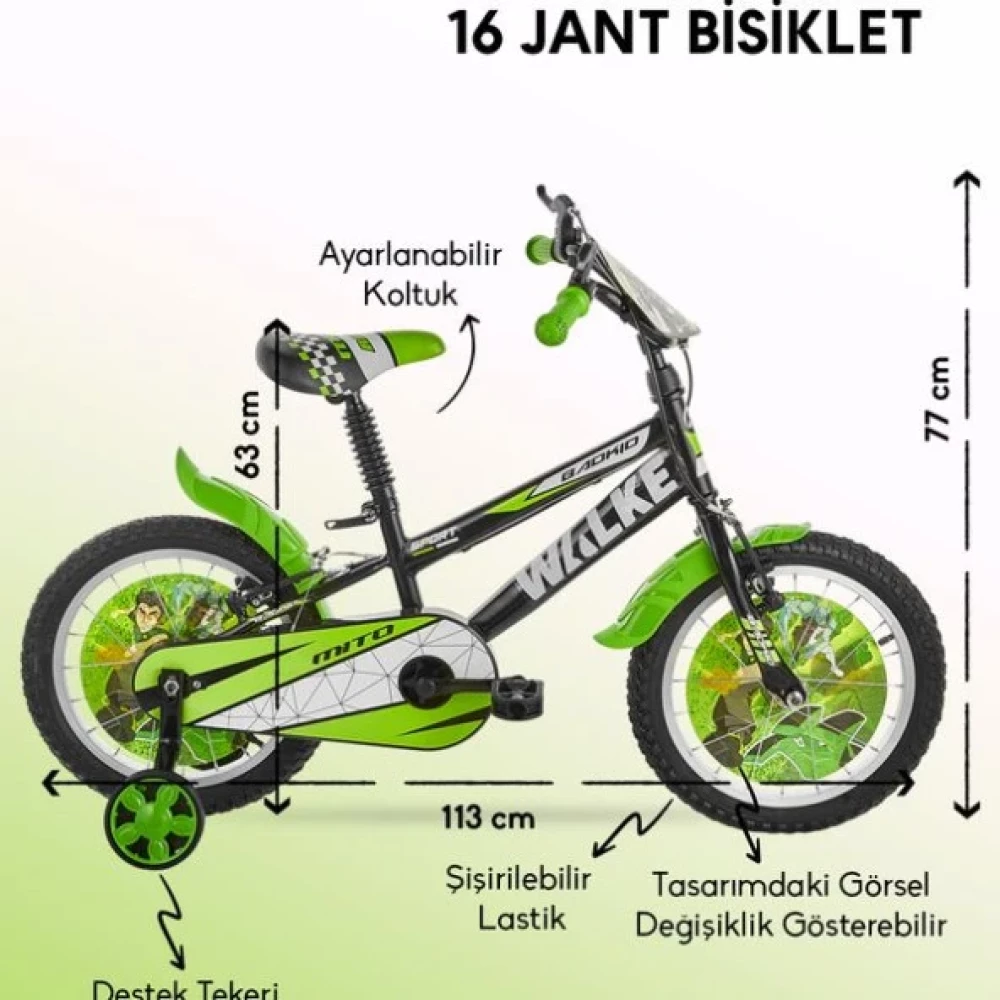 Walke Mito 16 Jant Cocuk Bisikleti Yesil Çocuk Bisikletleri Fiyatı