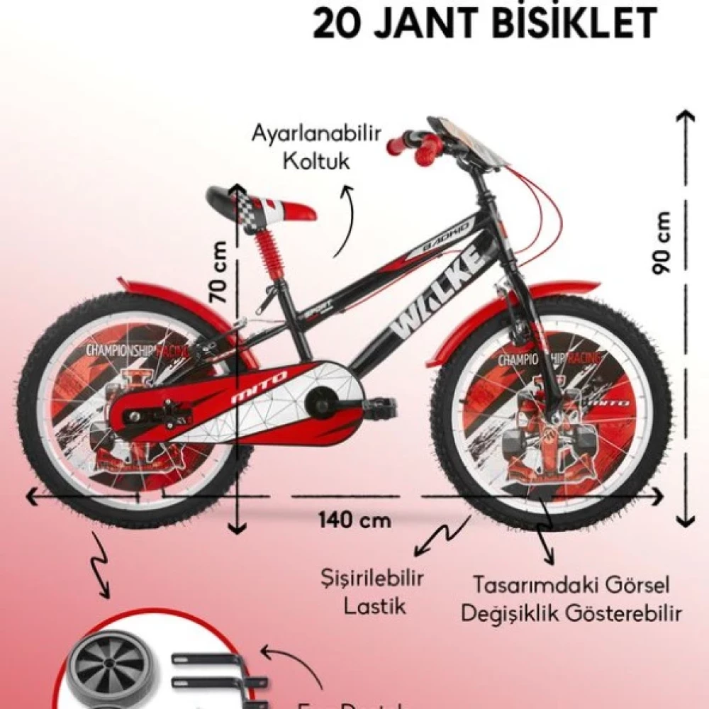 Walke Mito 20 Jant Cocuk Bisikleti Kirmizi Çocuk Bisikletleri Fiyatı