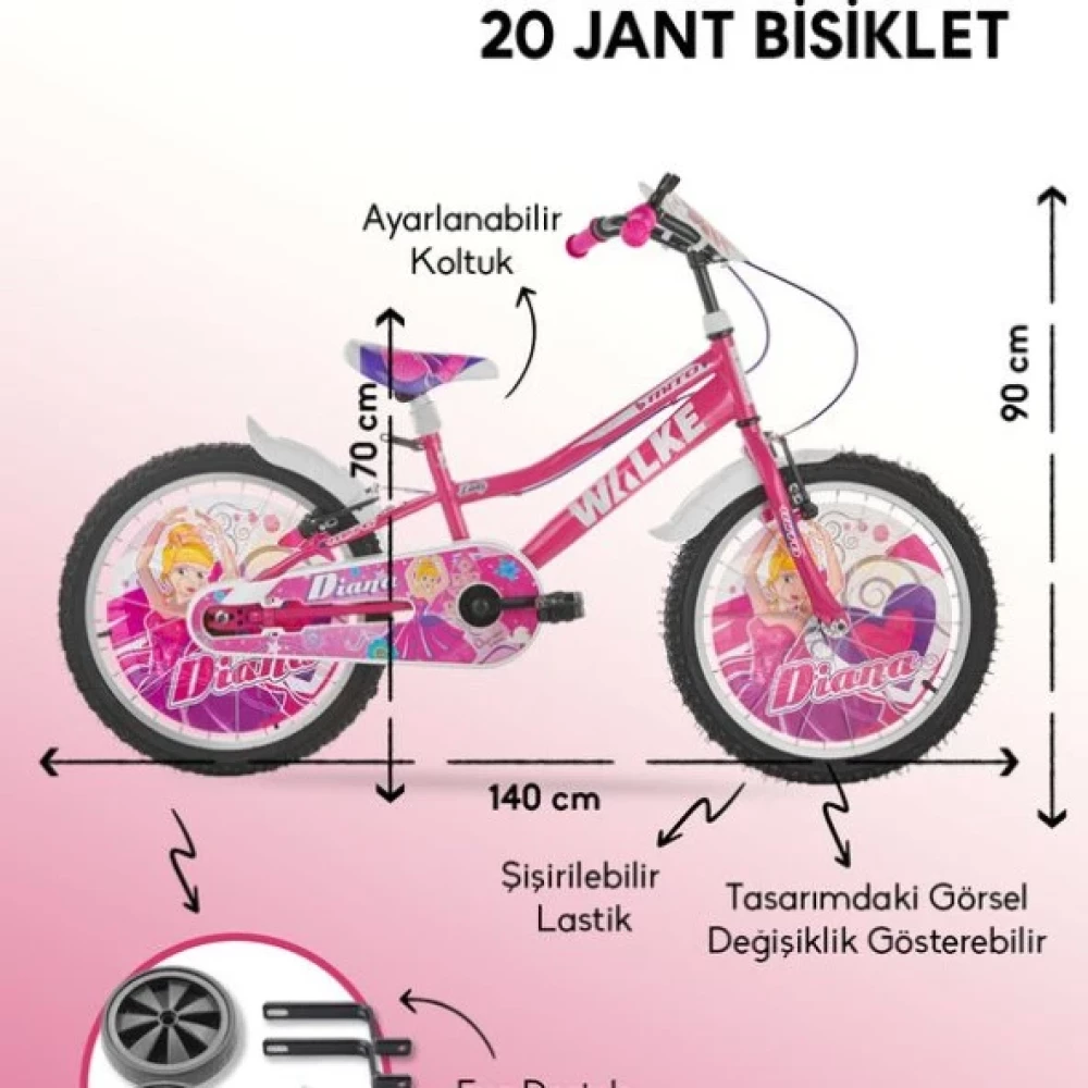 Walke Mito 20 Jant Cocuk Bisikleti Pembe Çocuk Bisikletleri Fiyatı