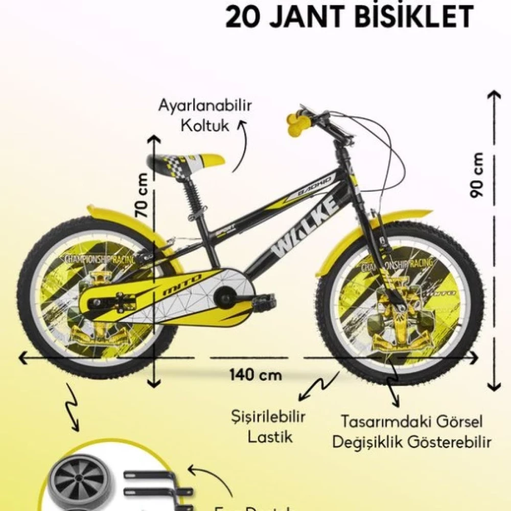 Walke Mito 20 Jant Cocuk Bisikleti Sari Çocuk Bisikletleri Fiyatı