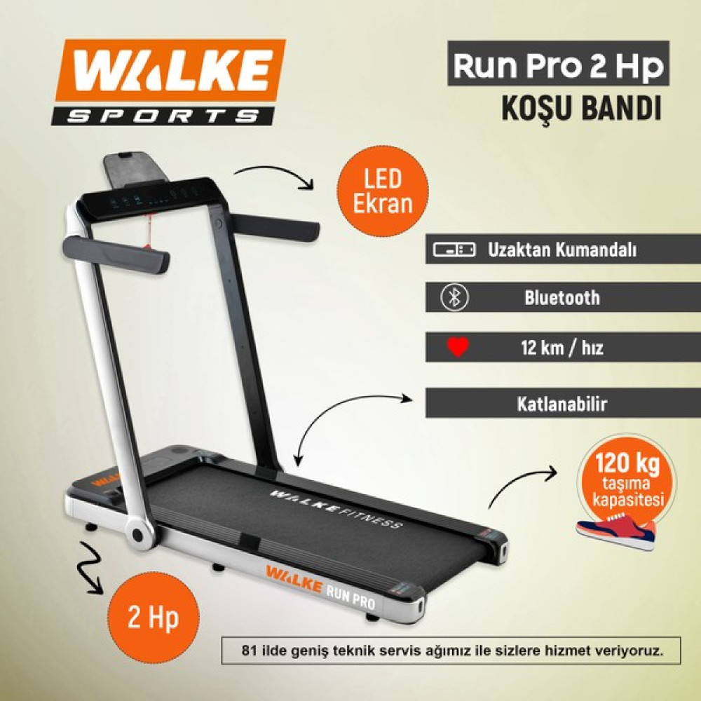 Walke Run Pro 2 Hp Katlanabilir Yeni Nesil Koşu Bandı Silver Koşu Bantları Fiyatı