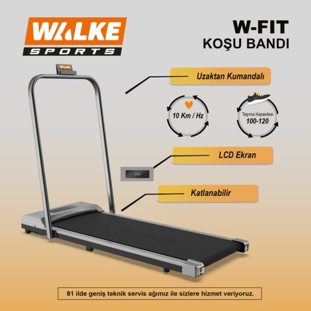 Walke W-FIT Uzaktan Kumandalı Katlanabilir Koşu Bandı 10 Km / Hz Koşu Bantları Fiyatı