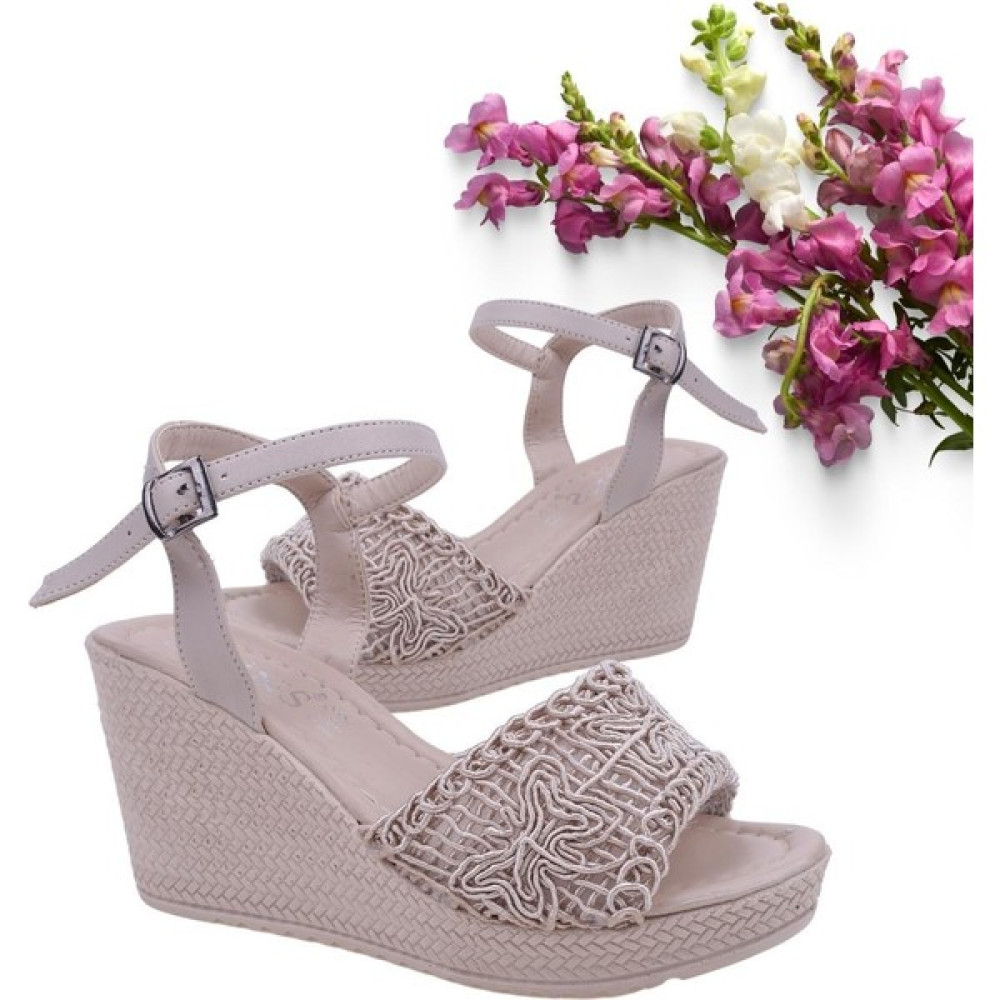 Walkenzo Swins 2056 Hasır Kadın 8,5 cm Dolgu Topuk Sandalet Kadın Terlikleri ve Sandaletleri Fiyatı