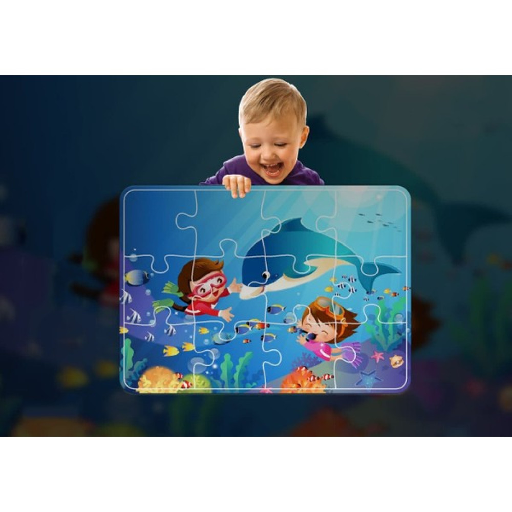 Walldeco Deniz Hayvanları 12 Parça Çocuk Ahşap Puzzle Eğitici Oyuncak Fiyatı