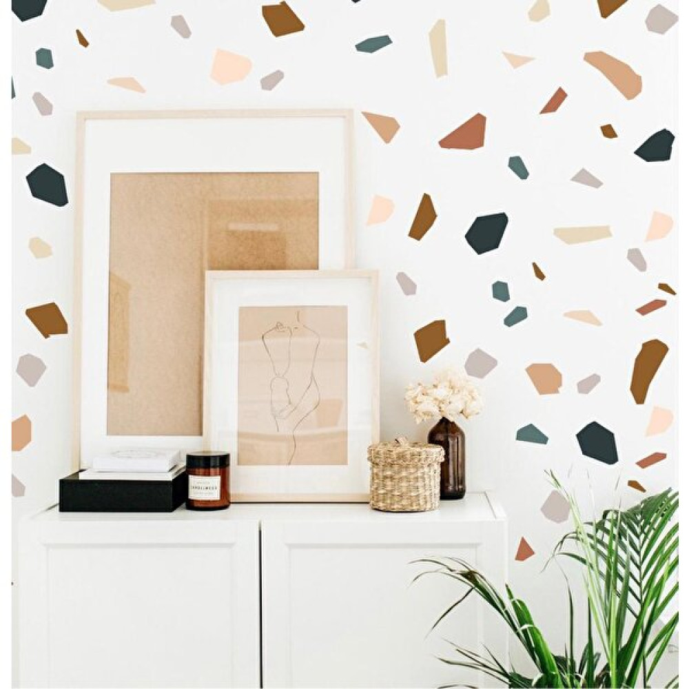Walldeco Tasarım Taş Desen Duvar Sticker Seti - 3 x 3 cm - Renkli Duvar Stickerı Fiyatı