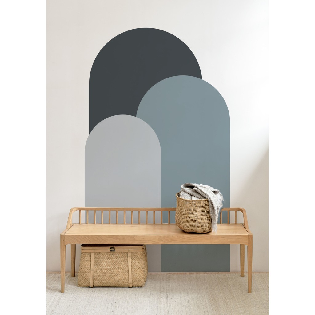 Wallhuman Bohem Oval 3'lü Duvar Stickerı - 60 x 95 cm - Mavi Diğer Fiyatı