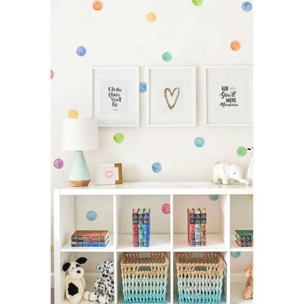 Wallhuman Suluboya Puantiye Duvar Stickerı - 50 x 100 cm - Renkli Duvar Stickerı Fiyatı