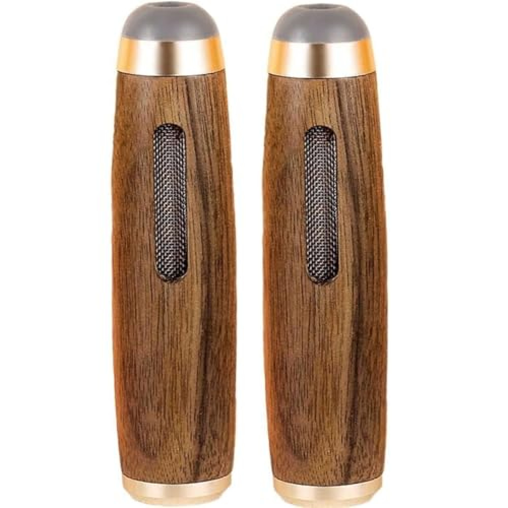 Walnut Wood Car Ashtray, Portable Handheld Walnut Cigarette Holder, Reusable Windproof Smoke Ashtray, For Travel, Home, Office (gold-2pcs)