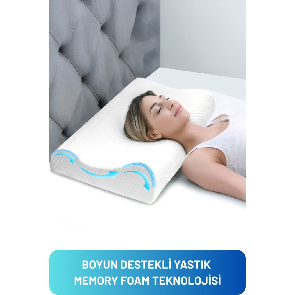 Walter White Boyun Fıtığı ve Düzleşmesi İçin Ortopedik Visco Yastık 60X40X10 cm Çift Taraflı Viskon Malzeme Yastık Fiyatı