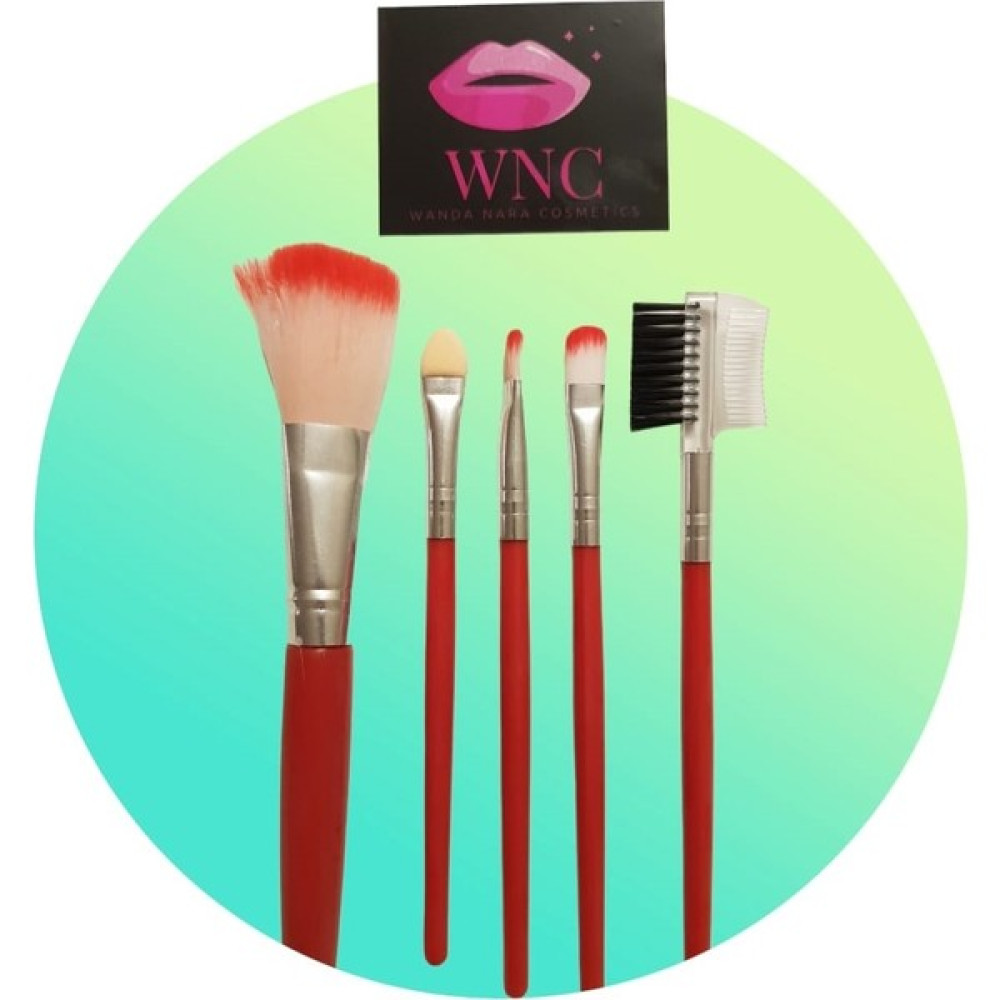 Wanda Nara Cosmetics Profosyonel Aplikatör Makyaj Fırçası Seti 5'li Mini Boy Makyaj Fırçası 1 Paket - Kırmızı Makyaj Fırça ve Aksesuarları Fiyatı