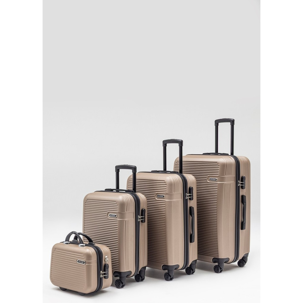 Wander Bag Wander 3000 4’lü Valiz Seti Kabin Orta Büyük Boy + Makyaj Çantası Bavul 360° Döner Teker Gold Bavul / Valiz Fiyatı