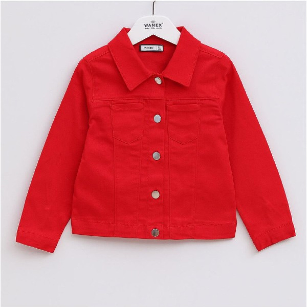 Wanex Kids Kız Çocuk Kot Ceket - 23043 - Kırmızı Kız Çocuk Mont Fiyatı