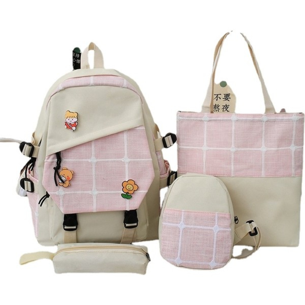 Wang Sasha Yeni Moda Ekose Öğrenci Sırt Çantası (Yurt Dışından) - 1 Adet - Açık Pembe Oto Boyaları Fiyatı