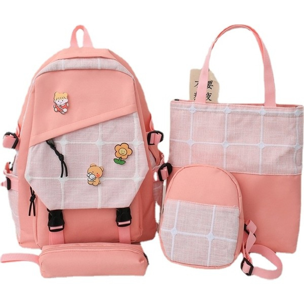 Wang Sasha Yeni Moda Ekose Öğrenci Sırt Çantası (Yurt Dışından) - 1 Adet - Pembe Oto Boyaları Fiyatı