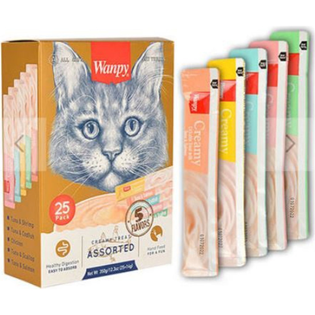 Wanpy Karışık Likit Creamy Kedi Ödülü 25 x 14 gr 5 Farklı Lezzet ile Yüksek Proteinli Evcil Hayvan Ürünleri Fiyatı