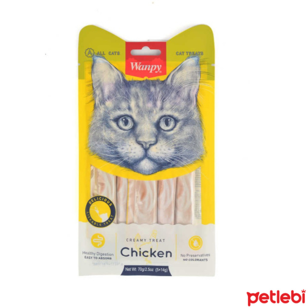 Wanpy Tavuklu Sindirim Sistemi Destekleyici Krema Kedi Ödül Maması 14gr (5'li) Evcil Hayvan Ürünleri Fiyatı