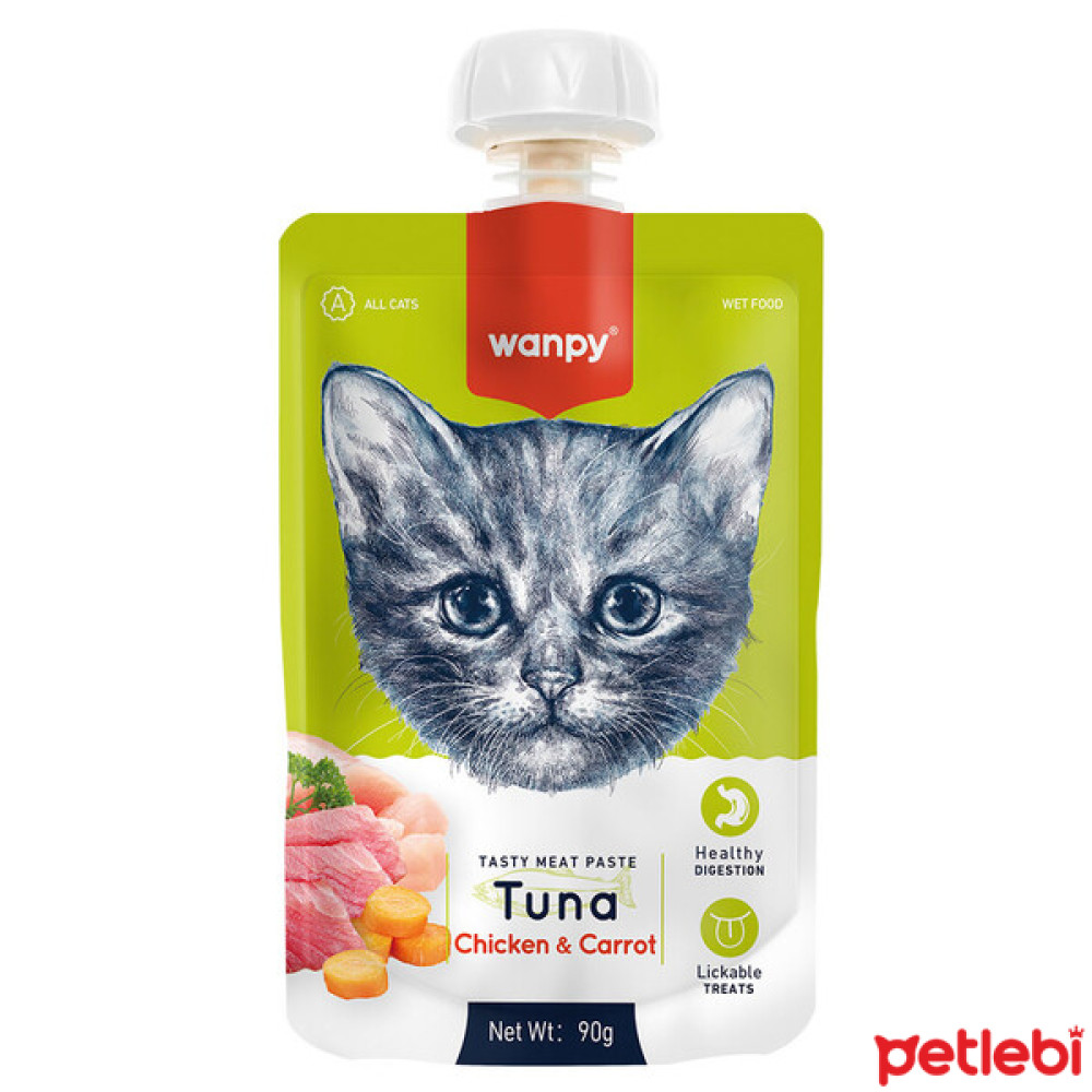 Wanpy Ton Balıklı Tavuklu ve Havuçlu Ezme Kedi Ödül Maması 90gr Evcil Hayvan Ürünleri Fiyatı