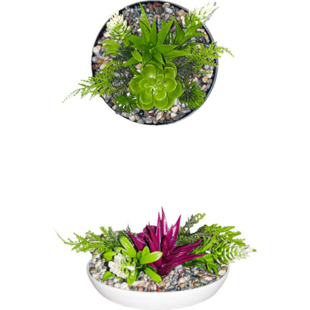 Wansatti 2 Adet Yapay Sukulent Aranjman, Masa Duvar Süs Bitkisi, Süs Çiçeği 15X6 cm Ev & Dekorasyon Aksesuarları Fiyatı