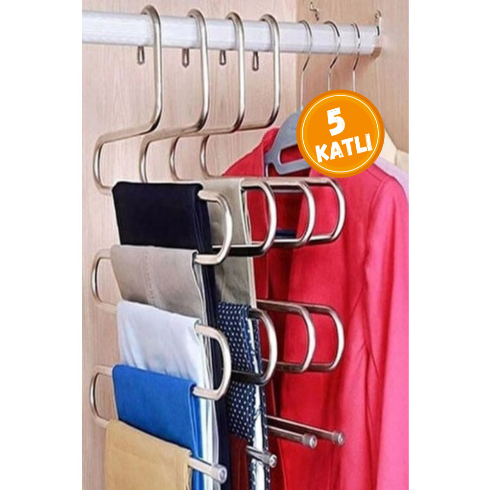 WAPPA Metalik Dolap Içi Akıllı Krom Askı Pantolon Askısı 5 Katlı Ev & Dekorasyon Aksesuarları Fiyatı