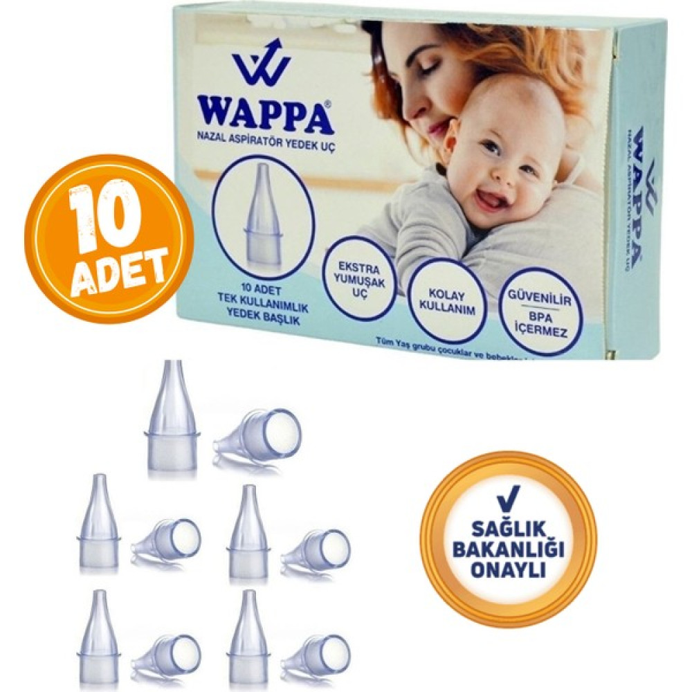 WAPPA Otribebe, Weebaby, Brunobaby Uyumlu Nazal Burun Aspiratörü Yedek Uç (10 Adet) Ekstra Yumuşak Uç - Açık Mavi Burun Aspiratörü Fiyatı