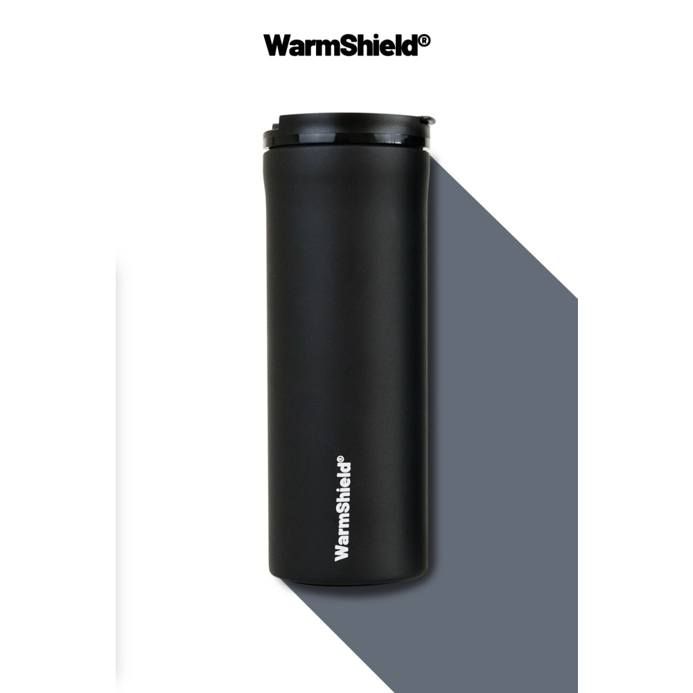 WarmShield Mat Siyah Çift Katmanlı Paslanmaz Çelik Termos Bardak 400 ml ( Kahve Çay Termosu ) Termos Fiyatı