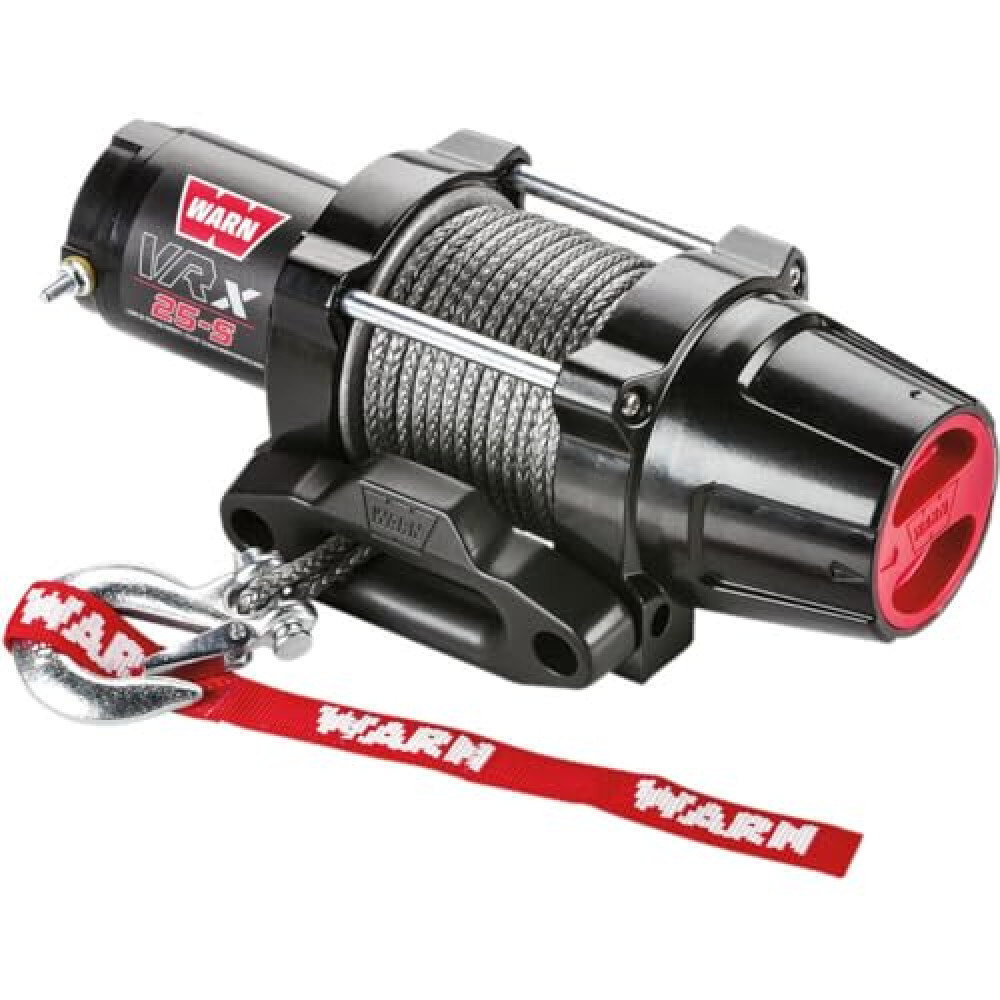WARN 101020 VRX 25-S Powersports Winch with Handlebar Mounted Switch and Synthetic Rope: 3/16" Diameter x 50' Length, 1.25 Ton (2,500 lb) Capacity