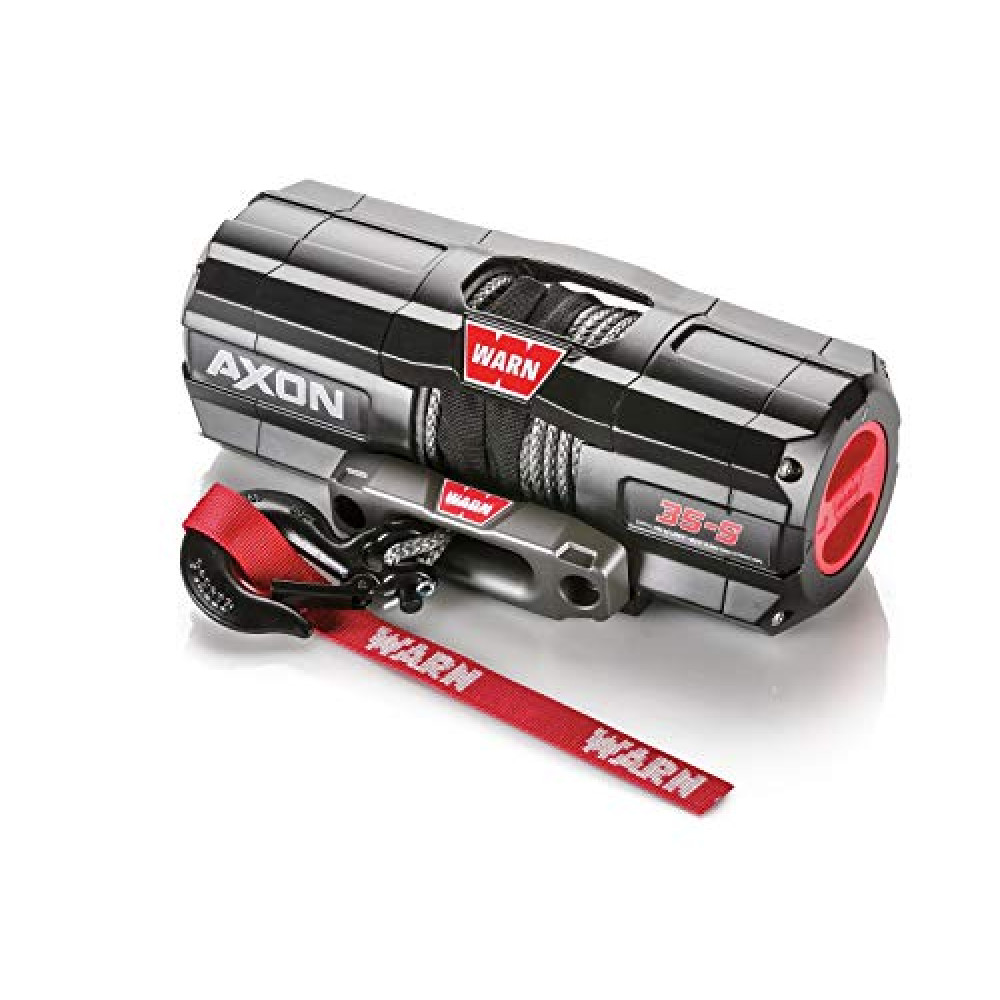 WARN 101130 AXON 35-S Powersports Winch with Spydura Synthetic Cable Rope: 3/16" Diameter x 50' Length, 1.75 Ton (3,500 lb) Pulling Capacity
