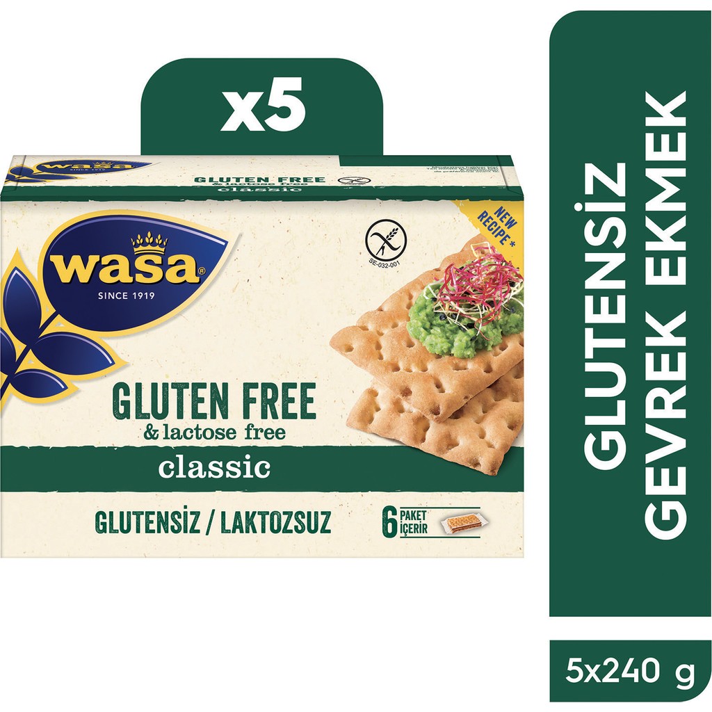 Wasa Glutensiz Gevrek Ekmek / Crispbread Gluten Free (Koli içi 5'li) - 1,2 kg Diğer Fiyatı