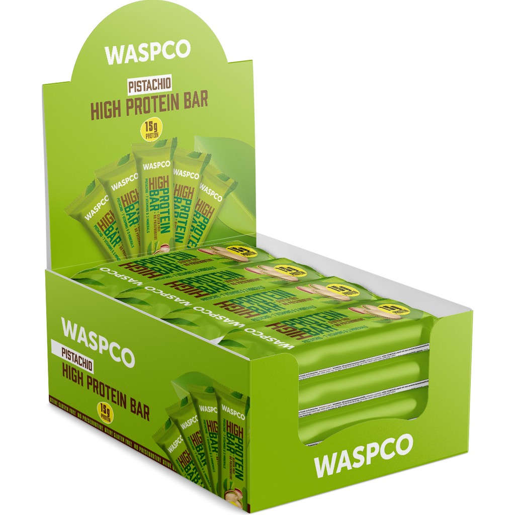 WaspCo Antep Fıstıklı Yüksek Protein Bar 50G x 12 Adet Diğer Fiyatı