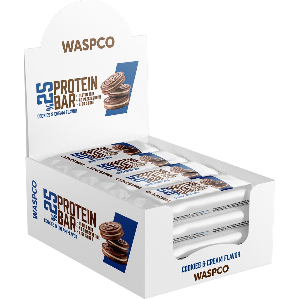 WaspCo Bitter Çikolata Kaplı Bisküvi Aromalı Protein Bar 12 Adet x 36gr Diğer Fiyatı