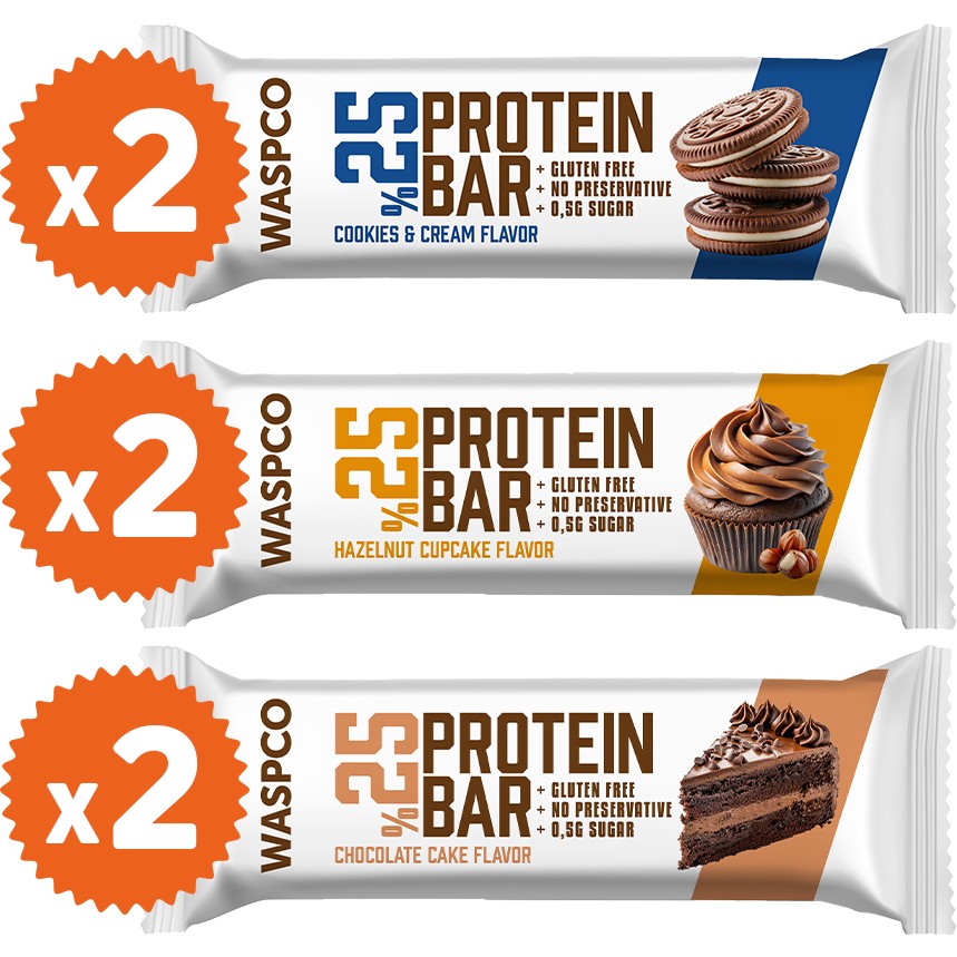 WaspCo Bitter Çikolata Kaplı Protein Bar 36gr x 6 Adet (3 Çeşit) Diğer Fiyatı
