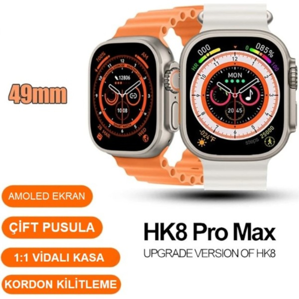 Watch 8 Ultra Akıllı Saat Hk 8 Ultra (Amoled) Ekran 2.02HD Nfc Gps Yeni Amiral Gemisi 49MM Oto Boyaları Fiyatı