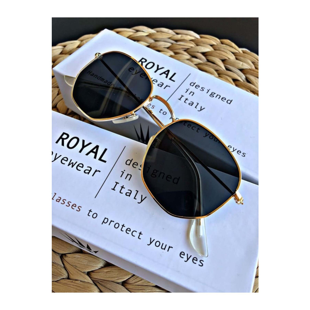 WATCHOFROYAL Hexa Round Gold Black Unisex Güneş Gözlüğü Güneş Gözlükleri Fiyatı