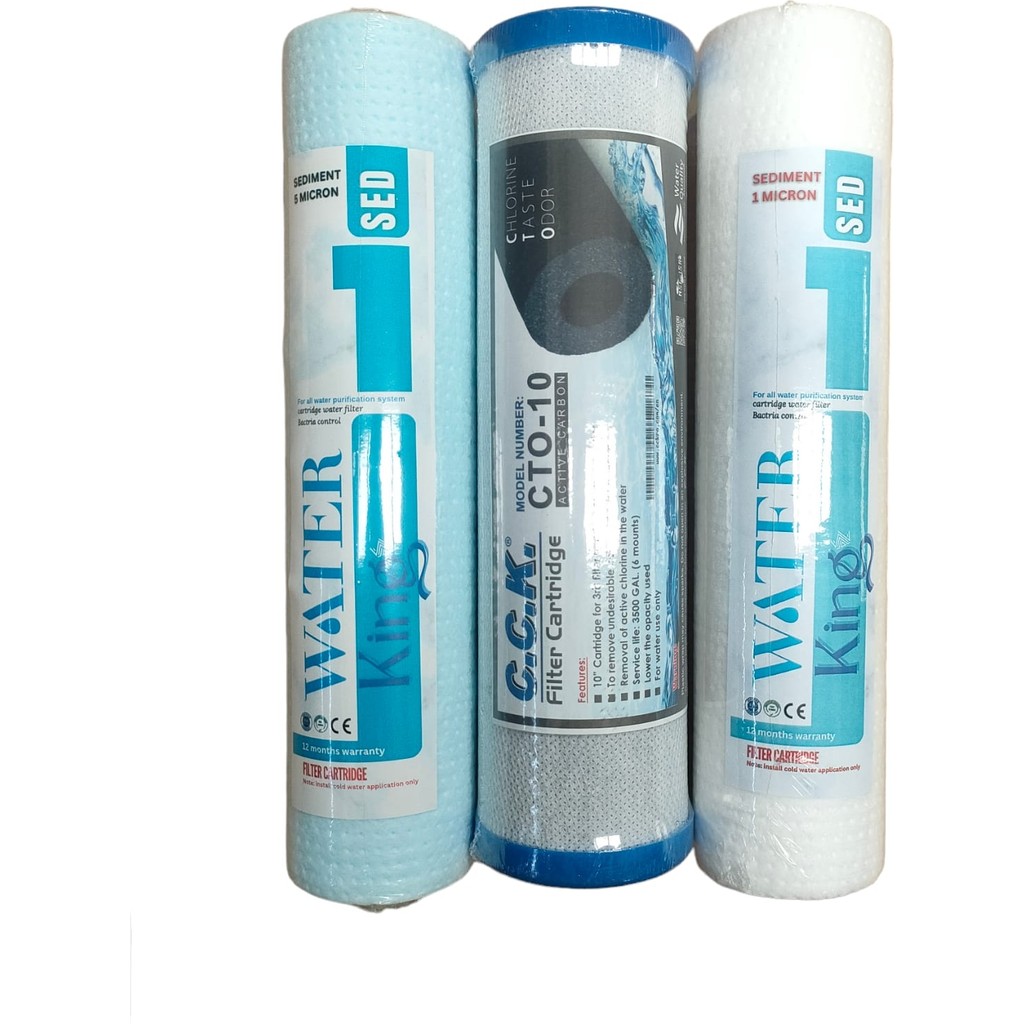 Water King Waterking Su Arıtma Cihazı 3'lü Ön Filtre Seti 1 Mikron Sedient Filtreli (1-2-3 Aşama Filtreleri 3'lü Çift Sediment) Bahçe Makinesi Aksesuar & Yedek Parça Fiyatı
