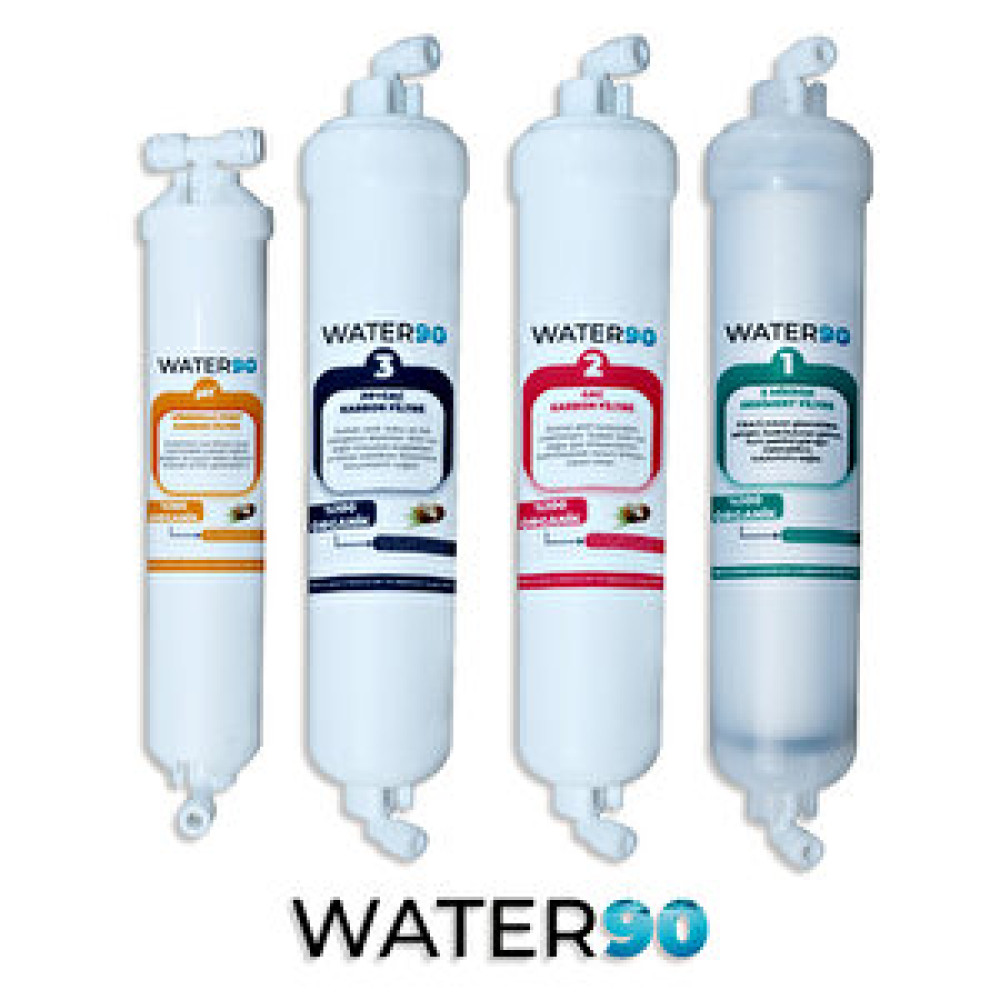 Water90 4'lü Su Arıtma Filtre Seti, Quick Bağlantı Dirsekleri Ve 1 Metre Nsf® Onaylı Hortum Su Arıtma Cihazı Fiyatı