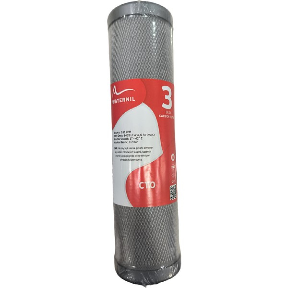 Waternil Su Arıtma Cihazı 3. Aşama Filtresi 10'' Inch Blok Karbon Filtre Cto Karbon Filtre Bahçe Makinesi Aksesuar & Yedek Parça Fiyatı