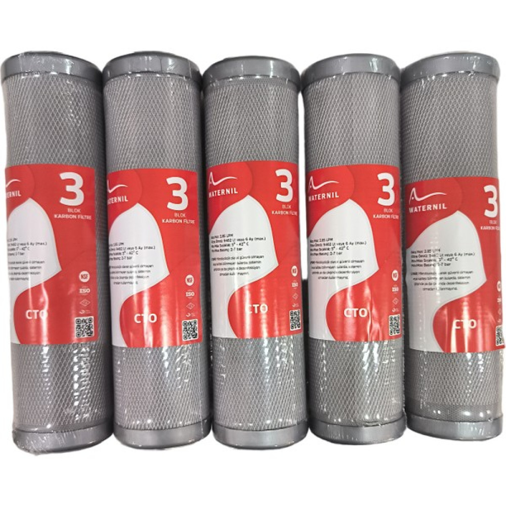 Waternil Su Arıtma Cihazı 3. Aşama Filtresi 5 Adet 10'' Inch Blok Karbon Filtre Cto Karbon Filtre Bahçe Makinesi Aksesuar & Yedek Parça Fiyatı