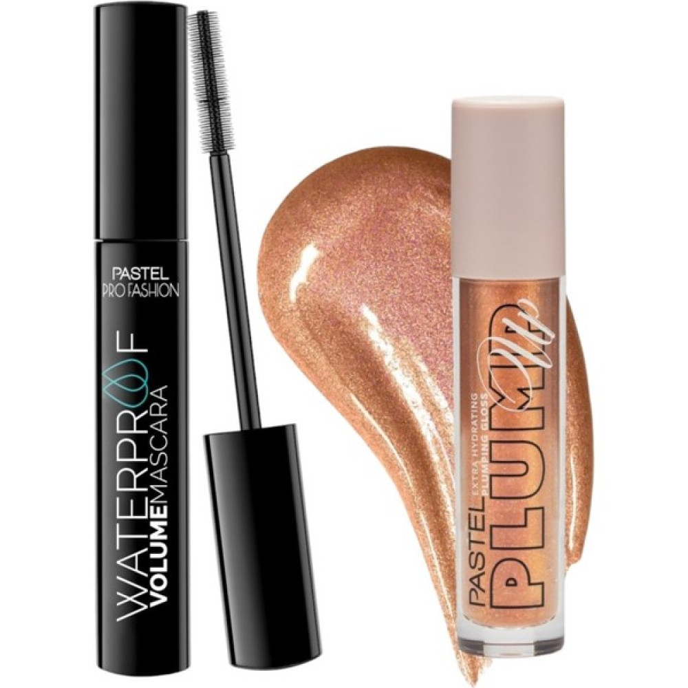 Waterproof Volume Black Maskara + Plump Up 213 Honey Extra Hydrating Plumping Gloss - Siyah Rimeller / Maskaralar Fiyatı