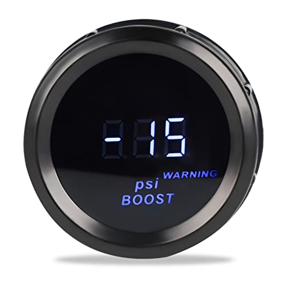 WATERWICH Turbo Boost Gauge PSI DC12V 2" 52mm Meter Kit with Boost Sensor for Car Truck Vehicle Automotive