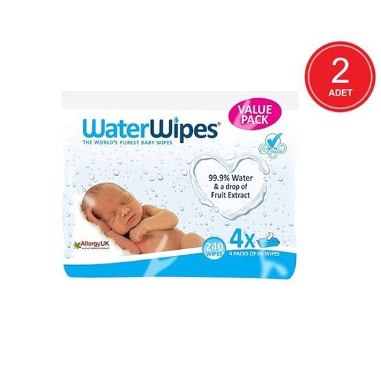 WaterWipes Doğal 60x4 2'li Islak Mendil Bebek Mendil-Islak Mendil Fiyatı