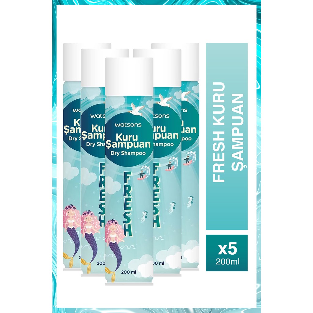 Watsons Fresh Kuru Kadın Şampuanı 200 ml x 5 Adet Canlandırıcı Arındırıcı Etkili Tüm Saç Tipleri İçin Diğer Fiyatı