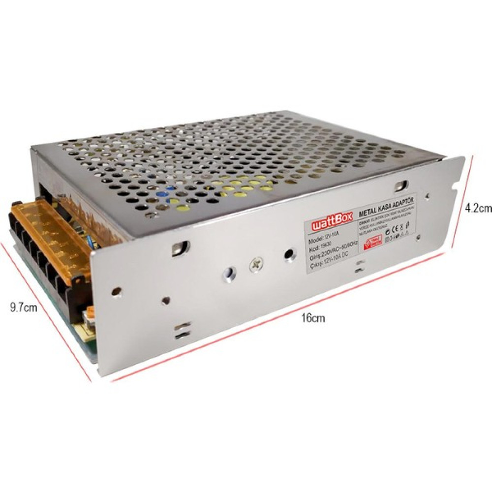 WattBox Adaptör 12V 10A Metal Kasa Wattbox Elektrikli El Aletleri Fiyatı