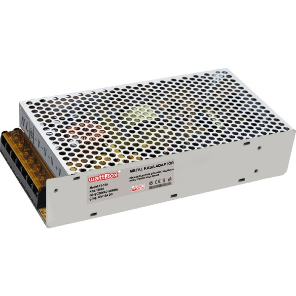 WattBox Adaptör 12V 15A Metal Kasa Elektrikli El Aletleri Fiyatı