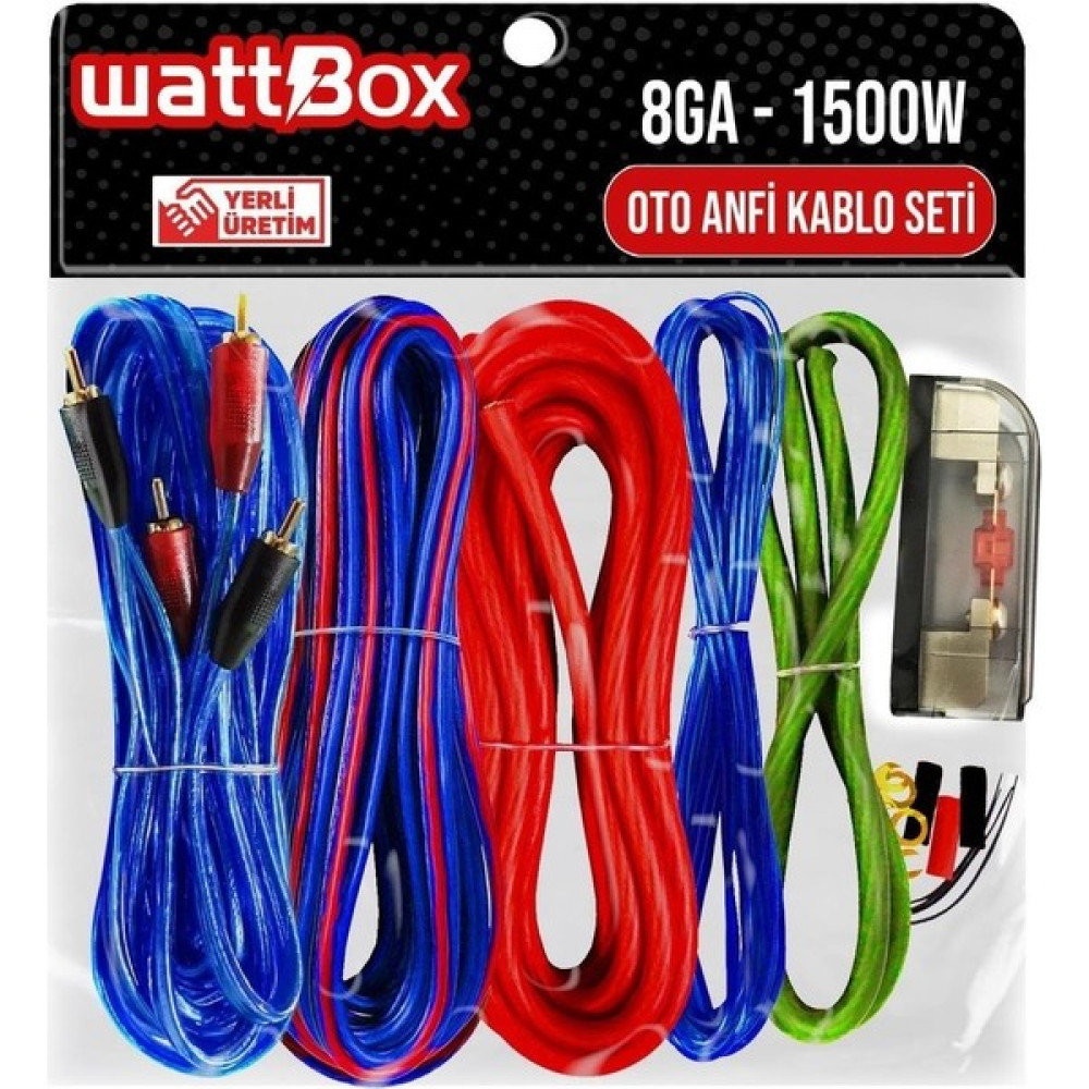 Wattbox Oto Anfi Kablo Seti 8ga 1500W Oto Hoparlörleri & SubWoofer Fiyatı