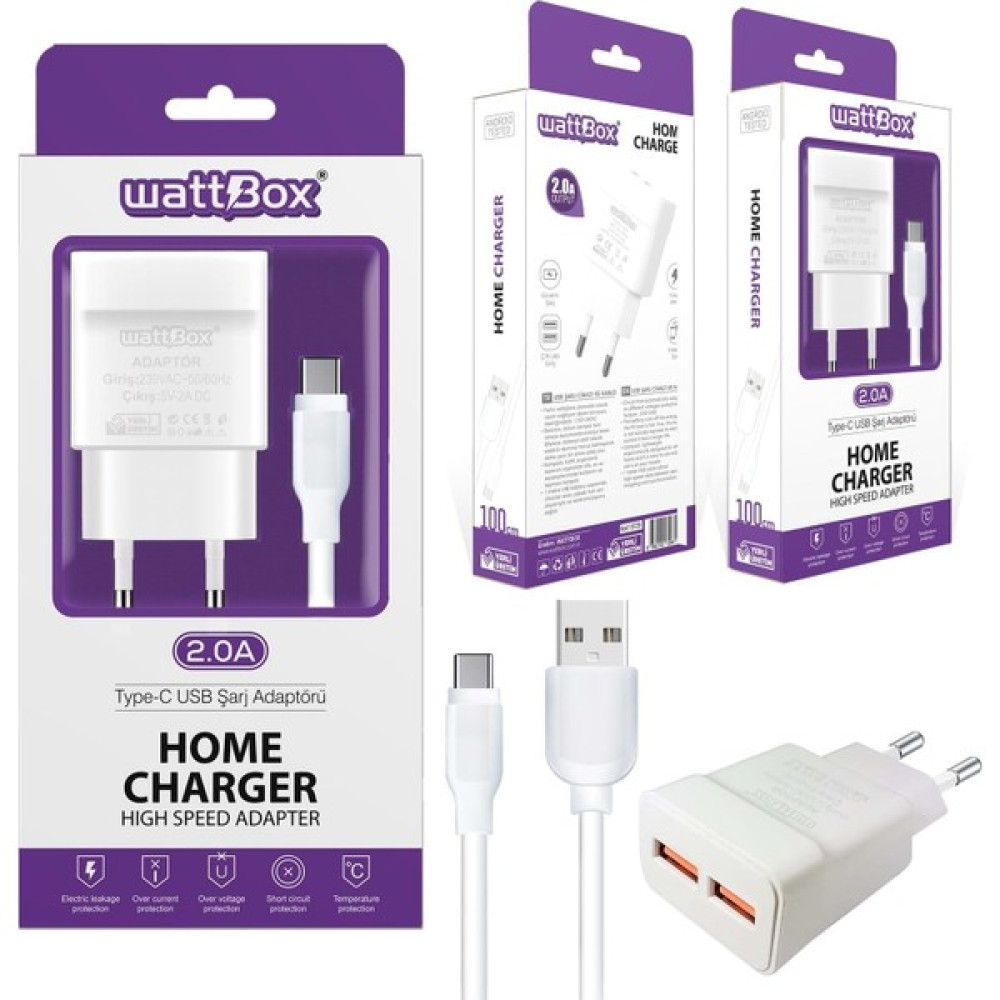 Wattbox Telefon Şarj Aleti Set 2A Type-C 2usb - Siyah Oto Boyaları Fiyatı