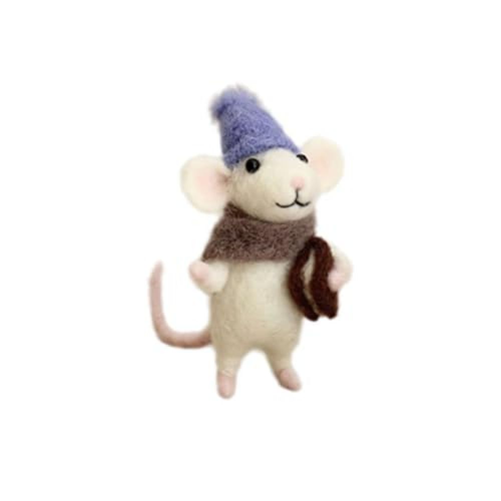 WAXCMXYH Needle Felting Kit Beginner Mice Needle Felting Starter Kit for Beginners Adult Felt Animal Kit Unfinished Wool Felt Mouse Craft Kit for Beginner DIY Craft