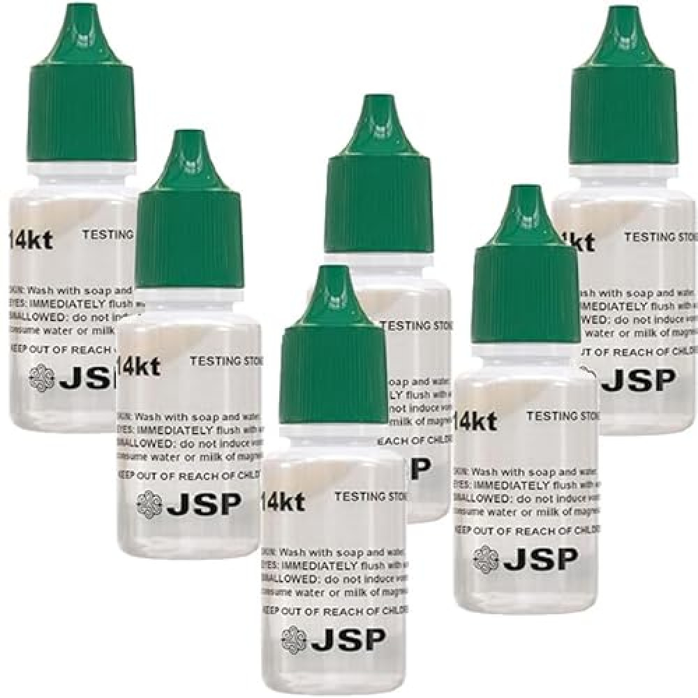 Waytest 14K Gold Testing Solution Purity Determiner Jewelry Scrap Precious Metal 6 Bottles