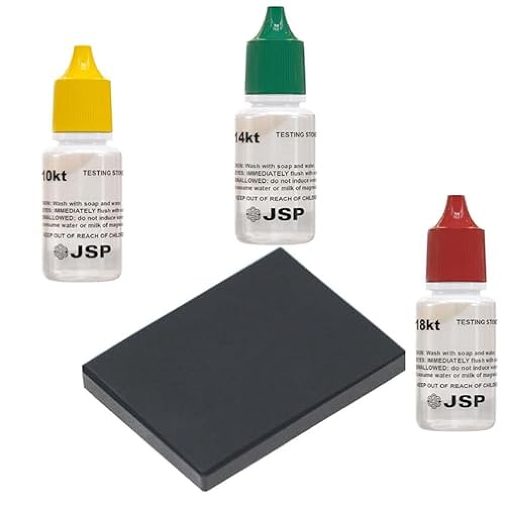 Waytest 4PC Fresh Gold Testing Jewelry Kit 10K 14K 18K & Stone Gold Testing Solution Determiner Jewelry Scrap Precious Metal Made in USA
