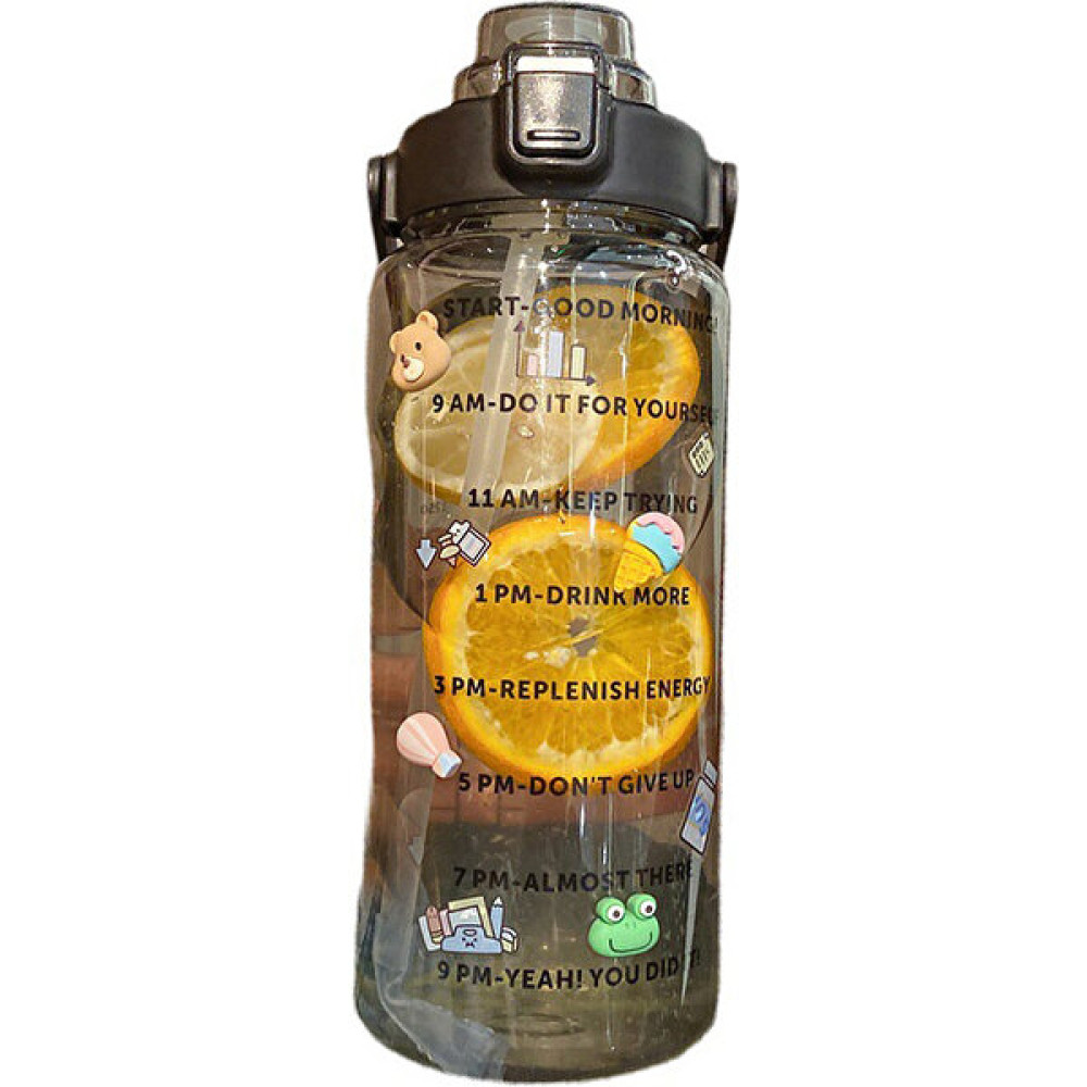 WB 2000 ml Büyük Kapasiteli Spor Su Şişesi (Yurt Dışından) - M - Siyah - Water-bottle Suluk Fiyatı